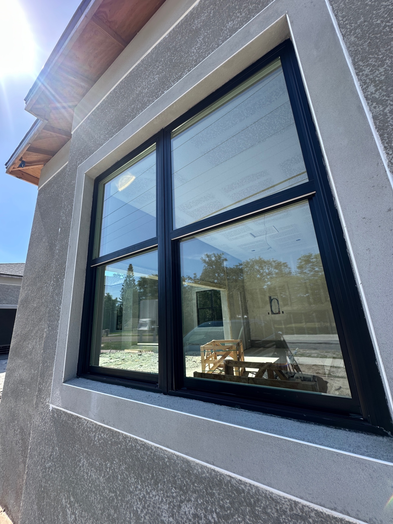 Black-framed window — streak-free exterior detail