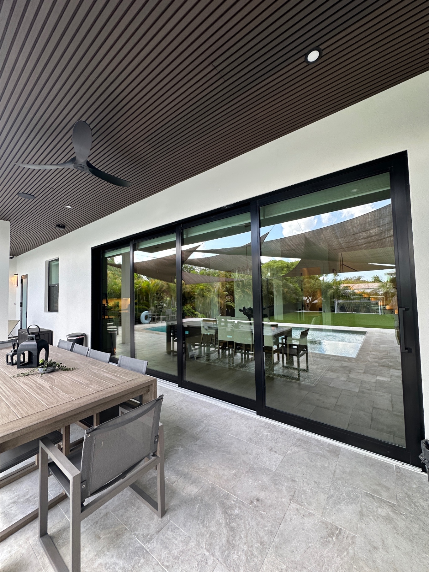 Floor-to-ceiling sliders — streak-free finish