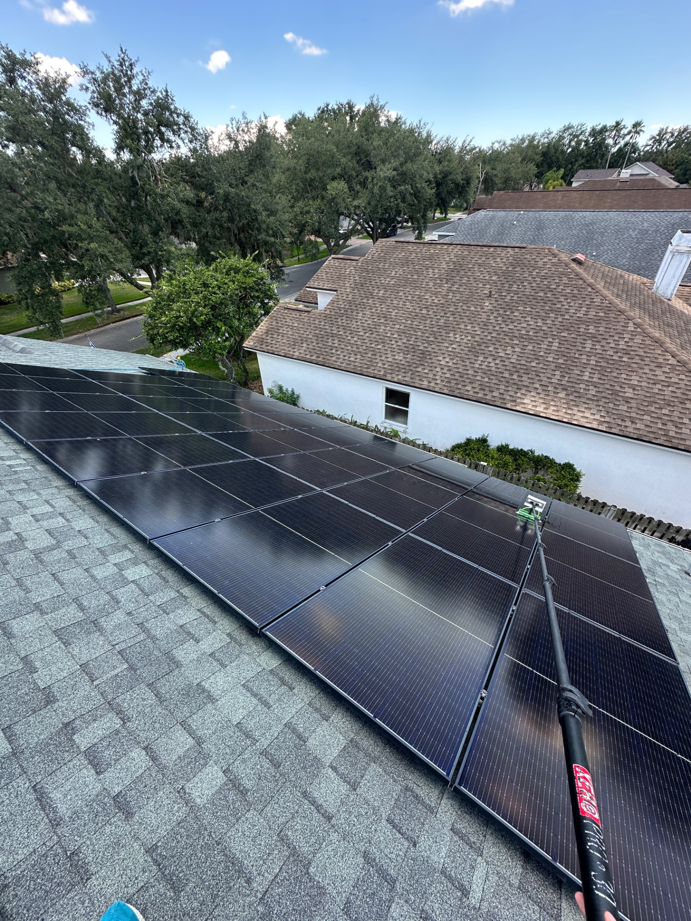 Solar panel cleaning — rooftop array