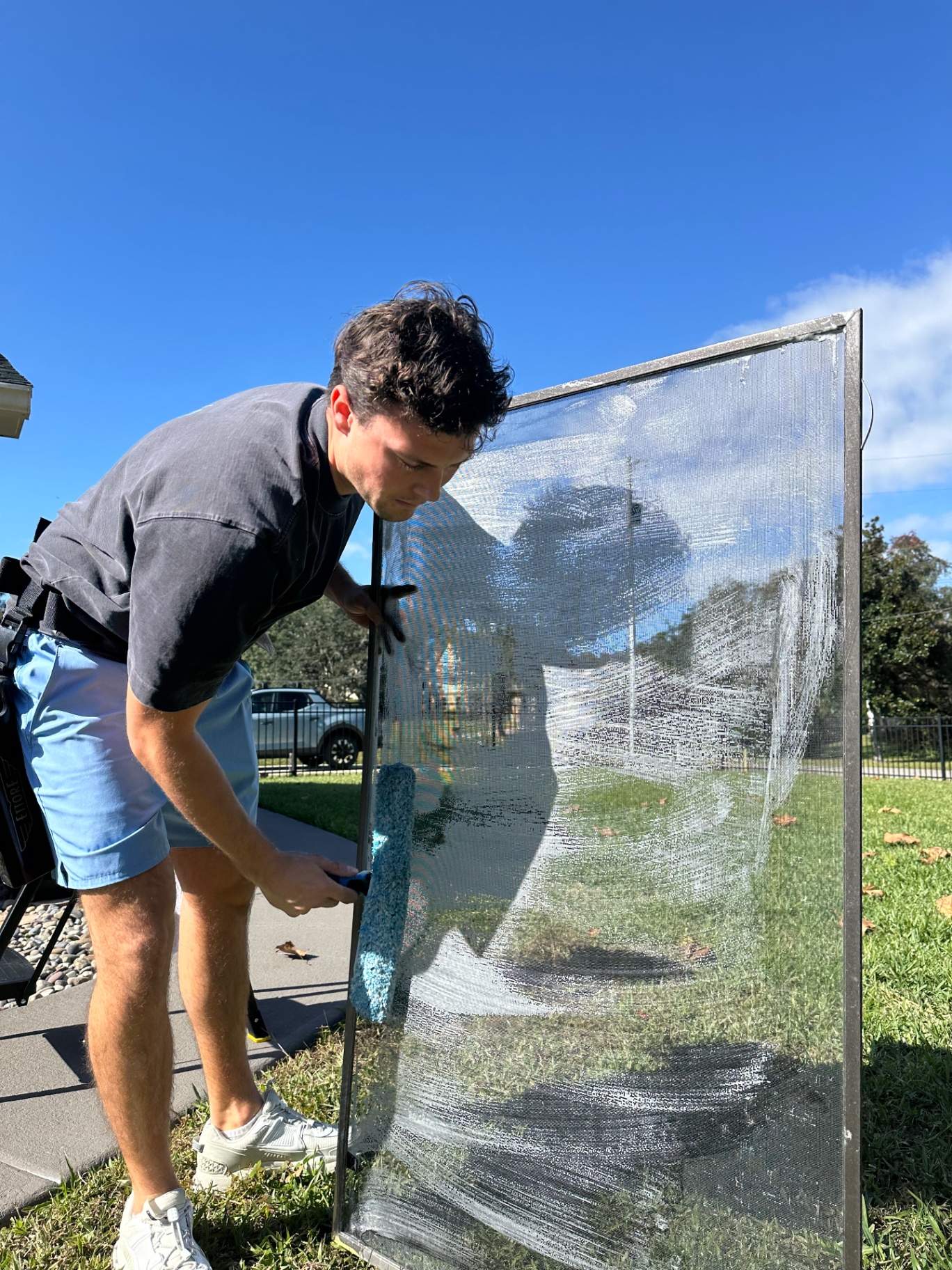 Screen cleaning — hand-washing every panel