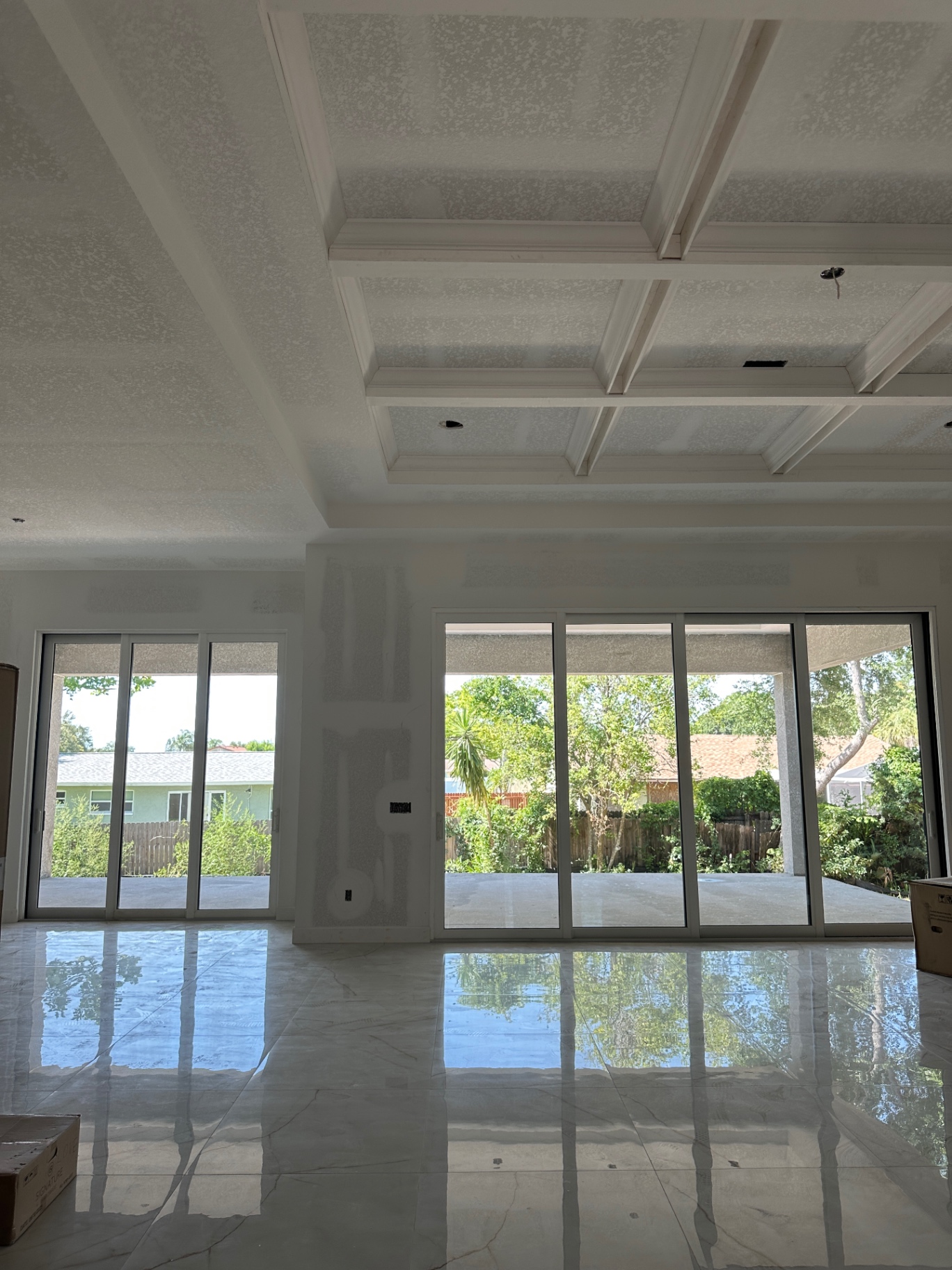 Post-construction interior — polished marble & glass