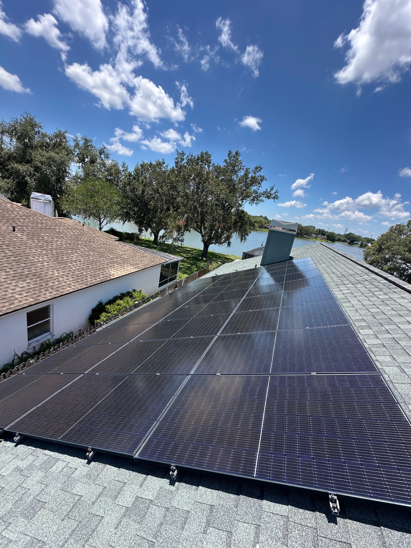 Lakefront home — solar panel detail