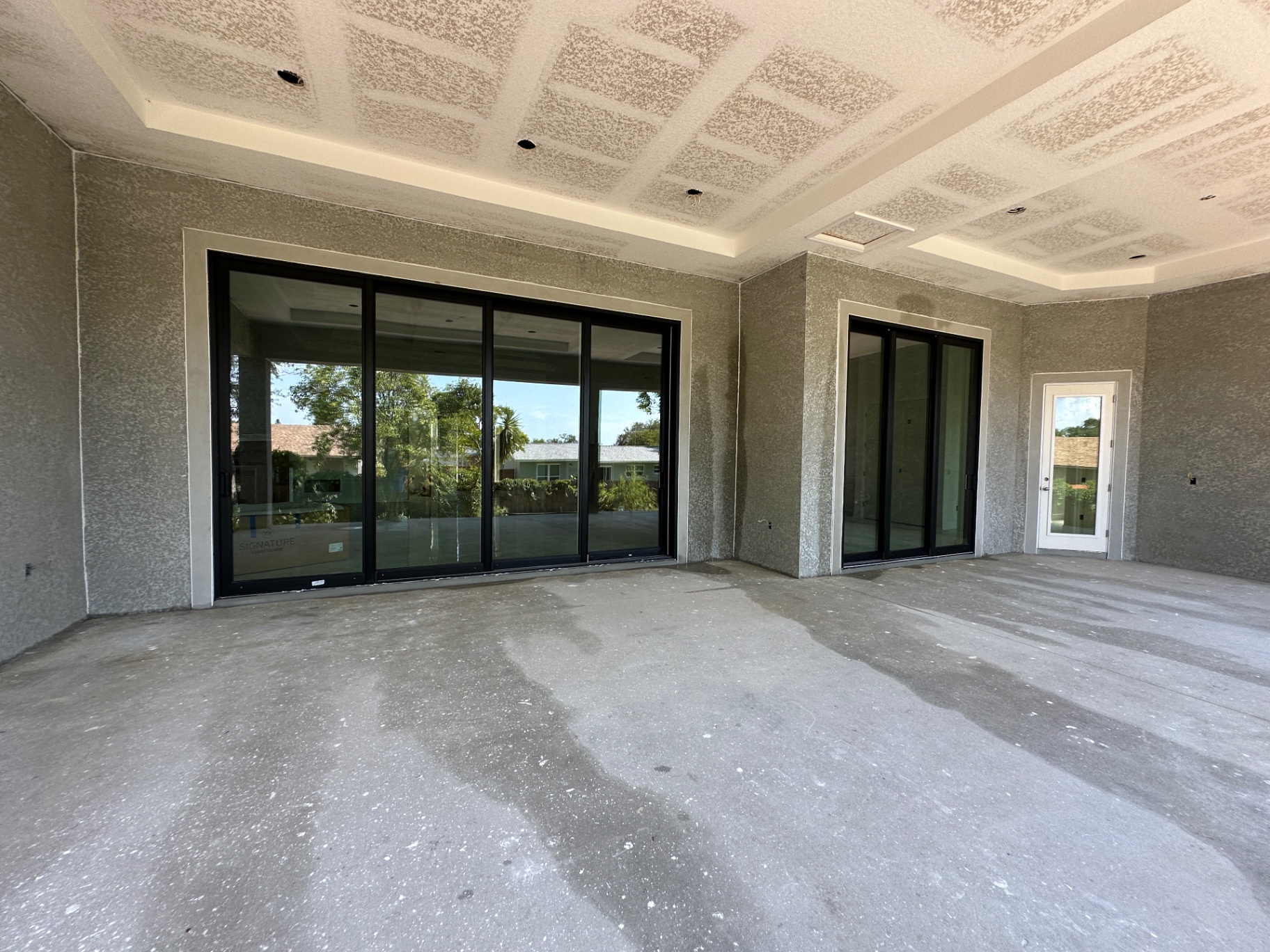 Post-construction sliders — before interior detail